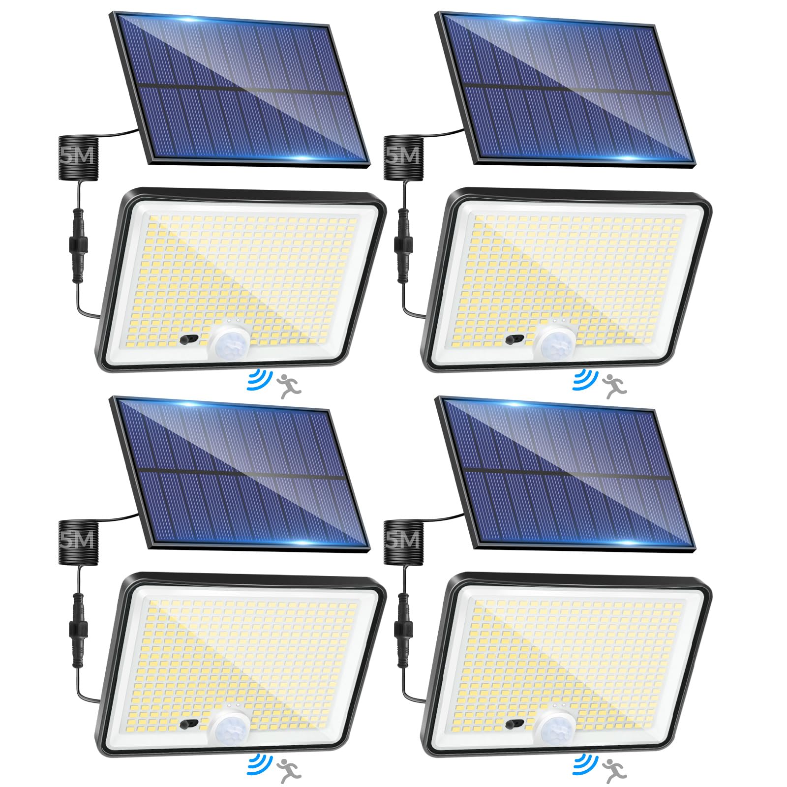 LOTMOS Solar Lights Outdoor, 342LED Remote Solar Security Lights Outdoor Motion Sensor, 3 Modes Garden Light Solar Powered Waterproof Pir Flood Lighting for Yard Shed Garage Outside,Cool White — view 9