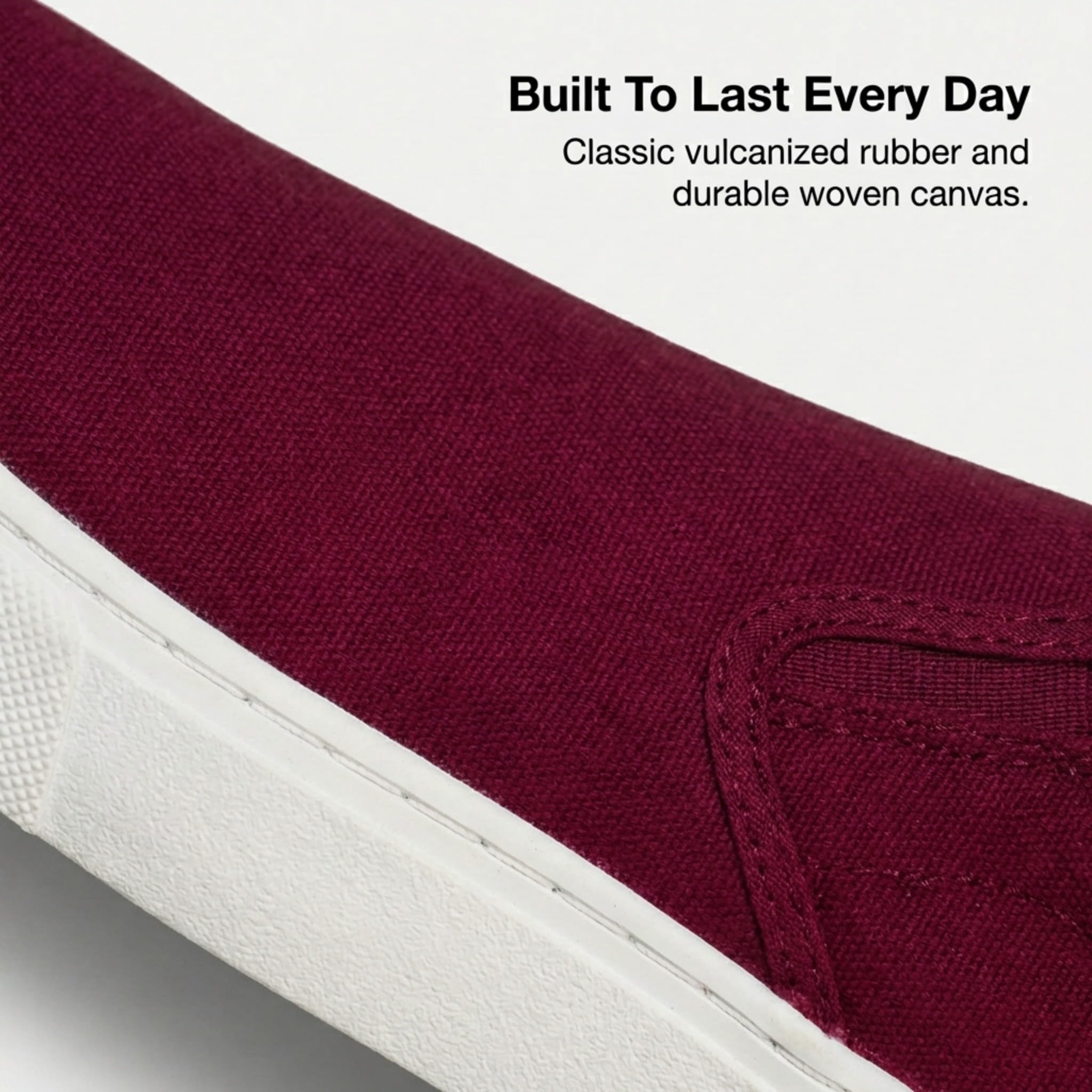 hello basics Men's Canvas Slip On Shoes for Men, Laceless Low Top Sneakers Mens Slip On Sneakers (Maroon, 10)