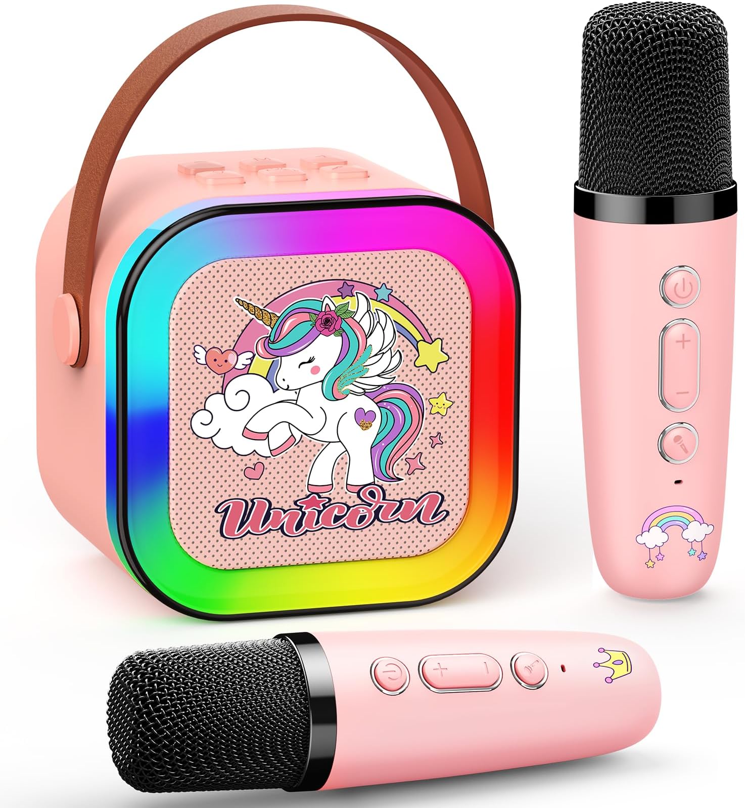 Gralal Unicorn Gifts for Girls, Karaoke Machine 2 Microphones for Kids Toys for 3-12 Year Old Girls Gifts Kids Microphone Girls Birthday Presents Girls Toys Age 3-14 Easter Gifts for Kids