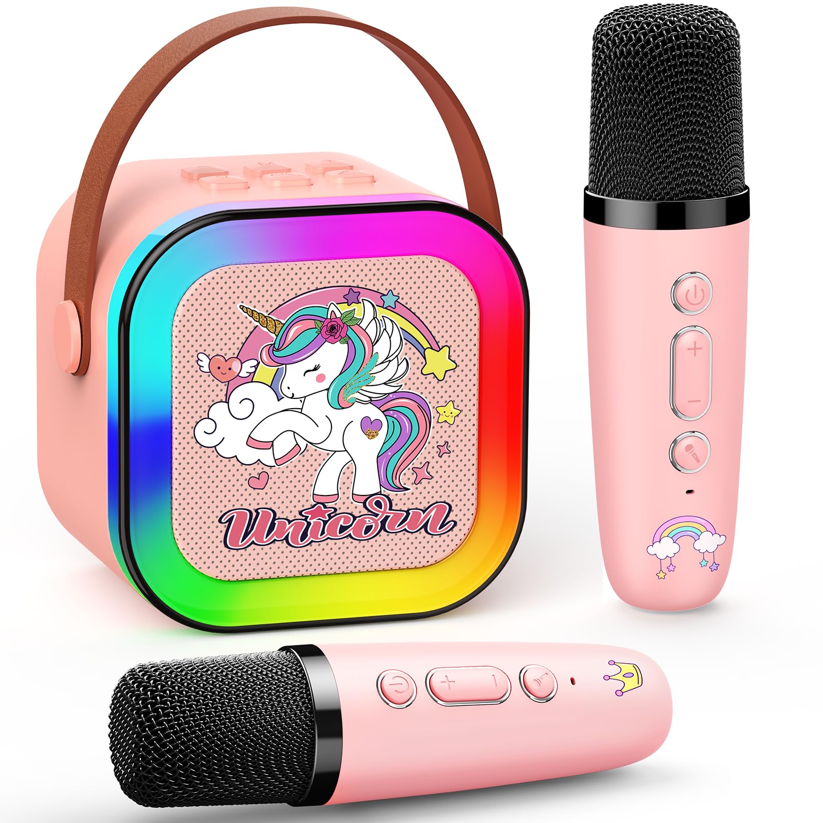 Gralal Unicorn Gifts for Girls, Karaoke Machine 2 Microphones for Kids Toys for 3-12 Year Old Girls Gifts Kids Microphone Girls Birthday Presents Girls Toys Age 3-14 Easter Gifts for Kids