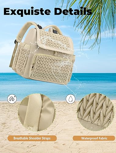 Miniatura 5 de Mochila para pañales, bolsa de bebé con cambiador, bolsa de pañales impermeable de viaje, artículos esenciales para recién nacidos, regalos de lujo