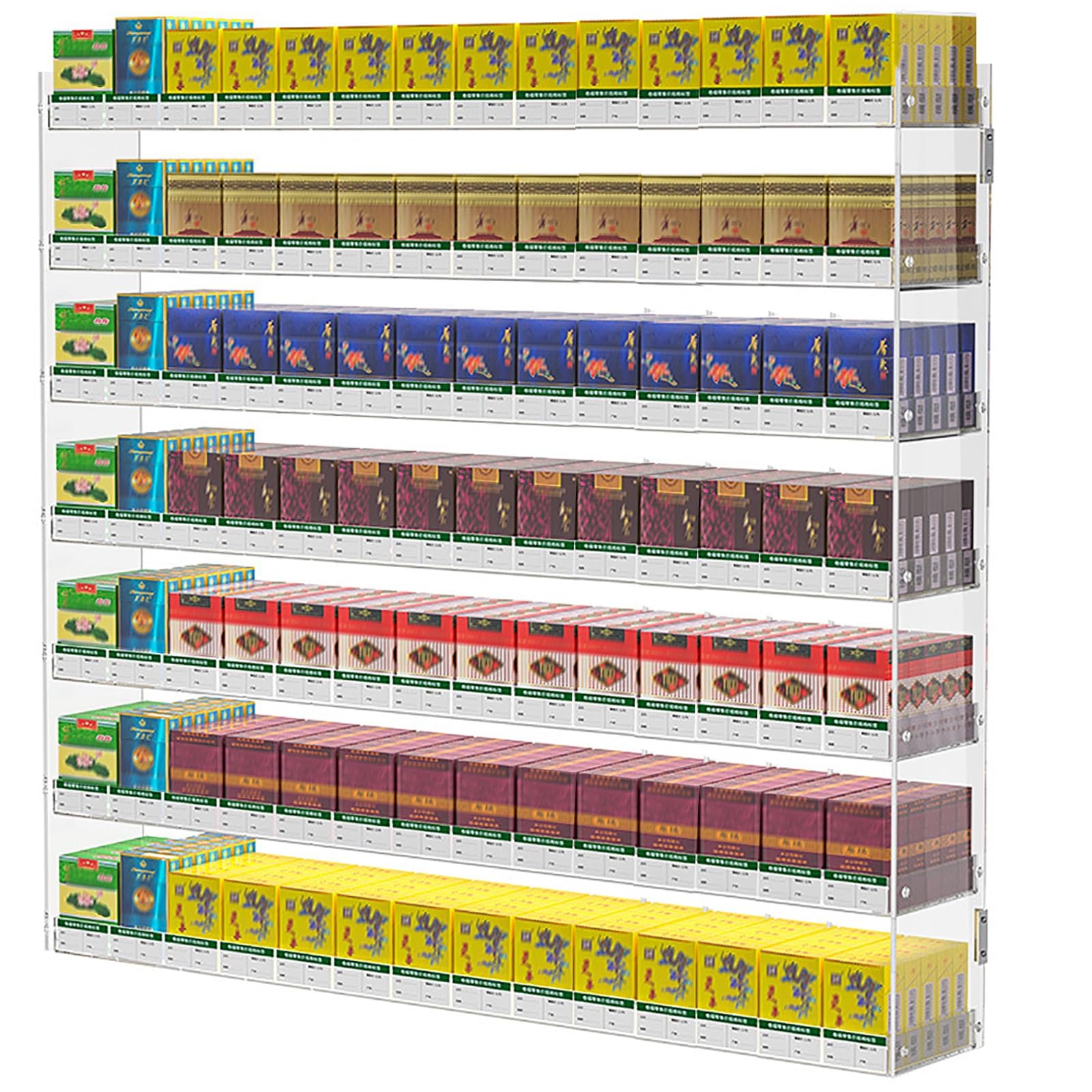 Organisateur en acrylique de comptoir pour cigarettes avec séparateurs ajustables