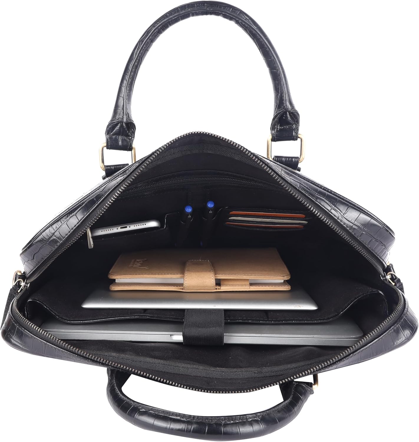 16 Inch Classic Leather Slim briefcases | Laptop Messenger Bags | for Men and Women | Best Office Satchel Bag