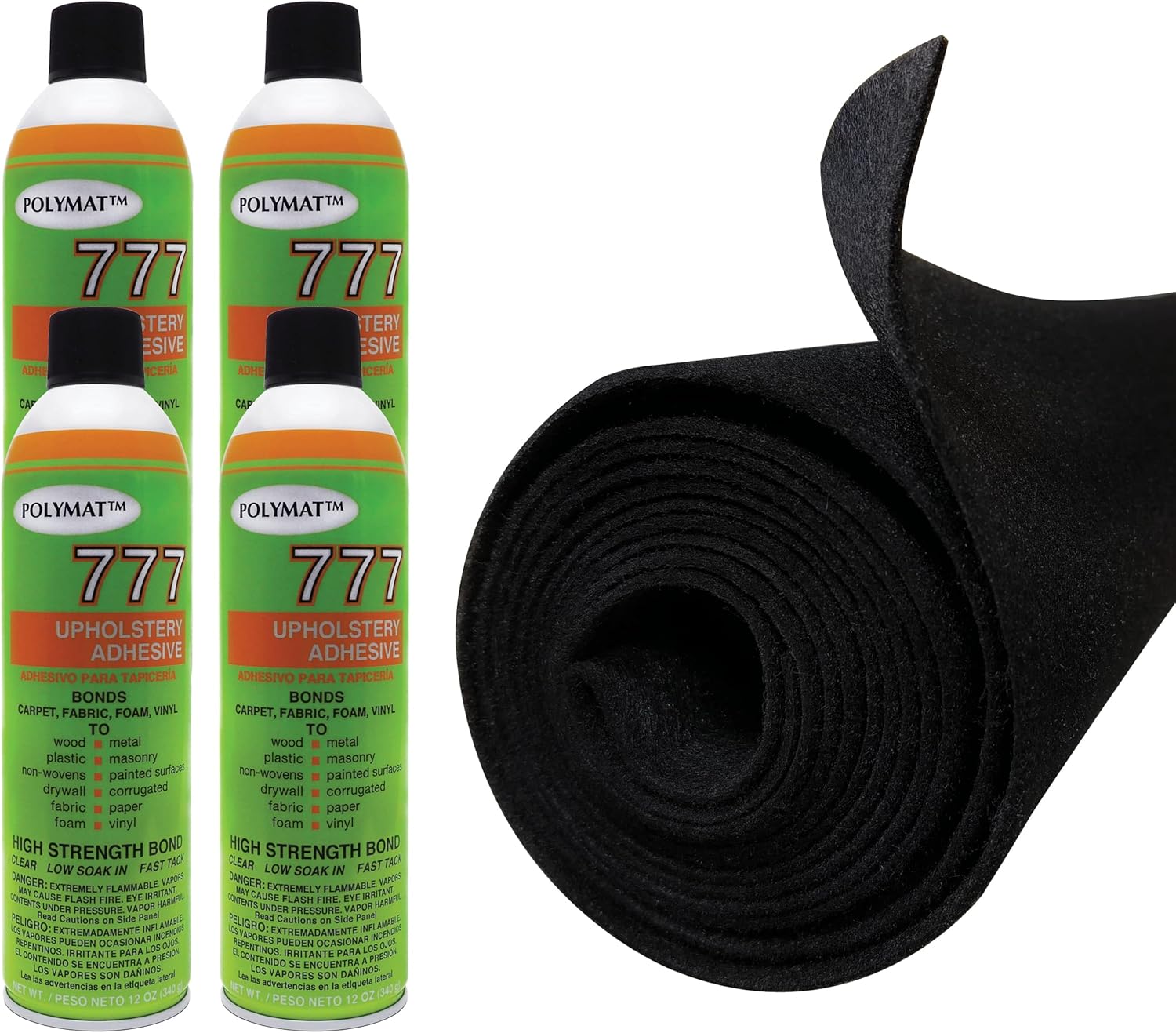Polymat 16FT x 3.75FT + 4 CANS 777 Spray Glue Adhesive