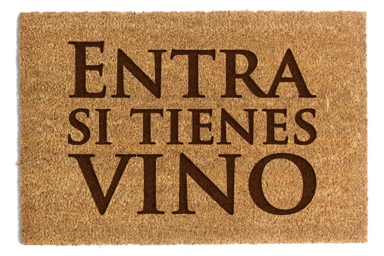 Happenings Felpudo Personalizado, Felpudo de Fibra de Coco para casa, Divertido con Cualquier Texto, Idea de Regalo, Antideslizante (90 x 60cm, Patrón 1)