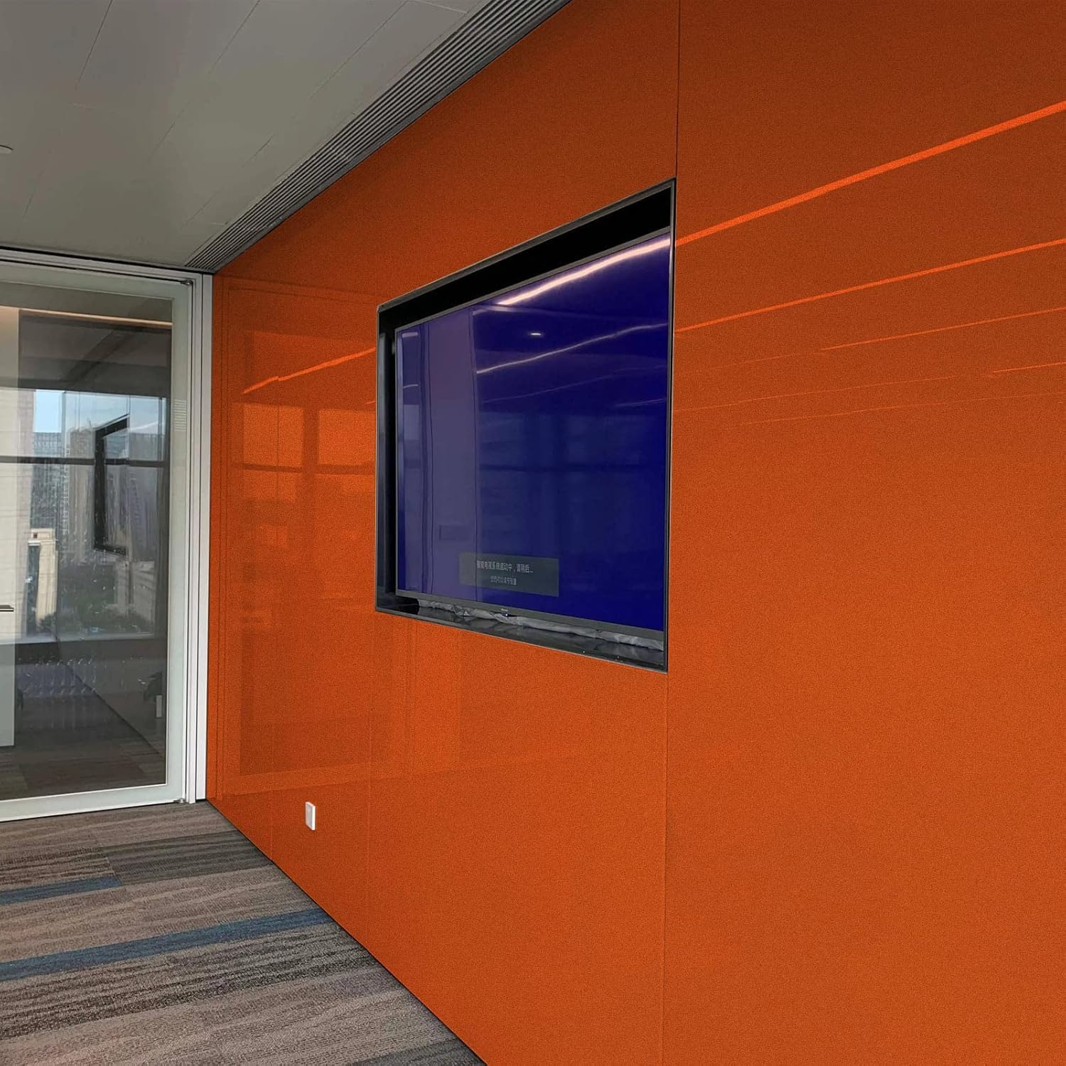 WALLNEST Orange Glossy Vinyl Peel & Stick Self Adhesive Waterproof Sticker for Living Room, Bedroom Office, Almirah, Floor, Tabletop, Wall, Fridge,& Renovation (12x144Inch) 4