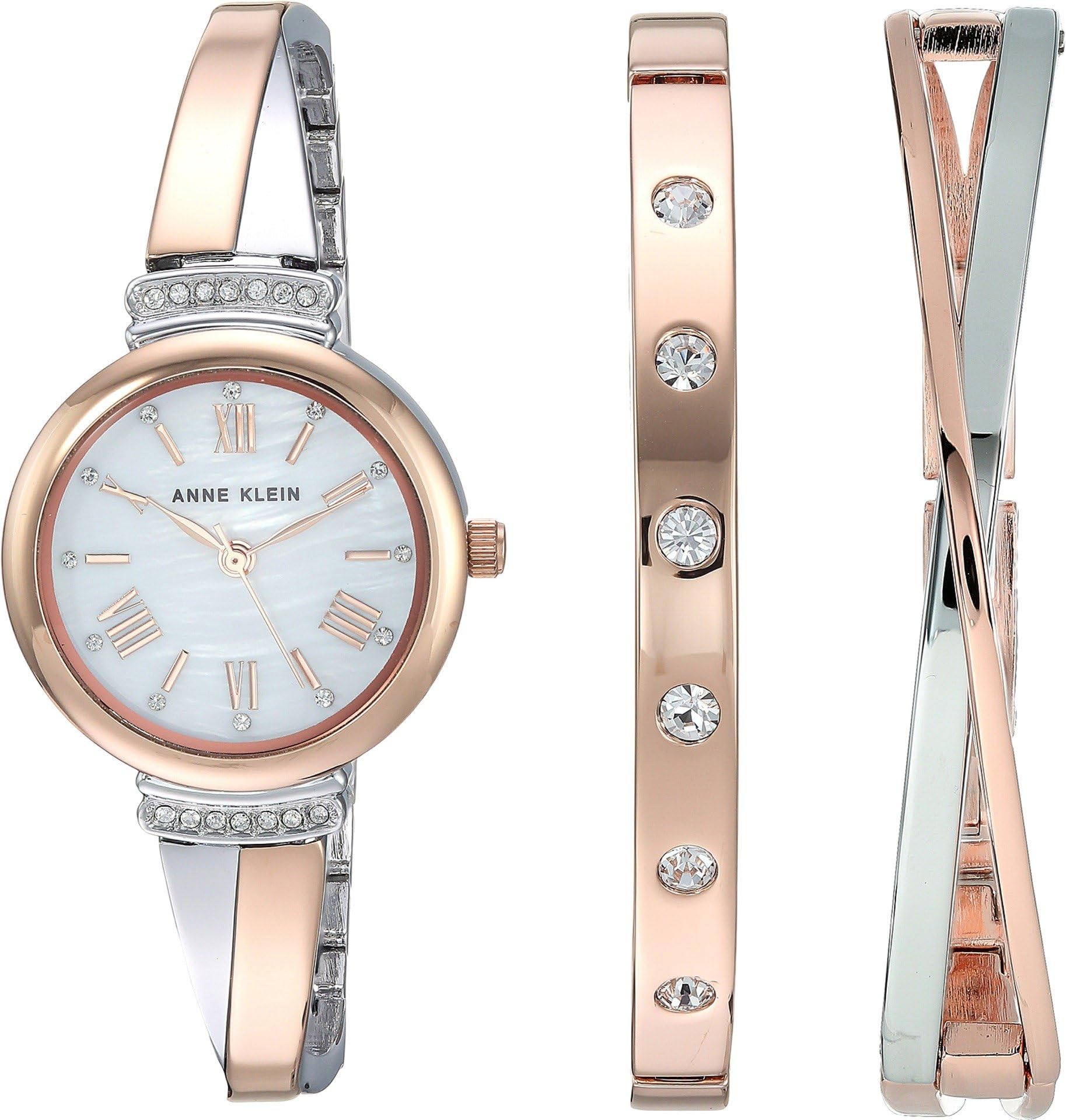 Women's Premium Crystal Accented Bangle Watch Set, AK/2245