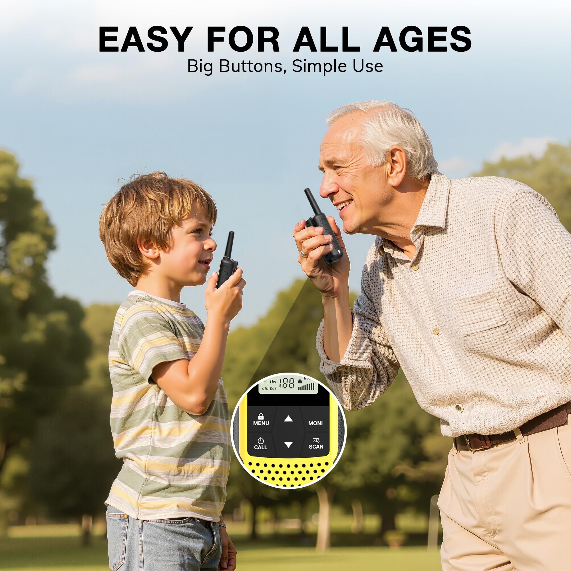 Baofeng BF-33C Walkie-Talkie PMR446 für Kinder, Langstrecken-Zweiwegefunkgeräte mit wiederaufladbarem Akku, USB-C-Ladung, 16 Kanälen, VOX, Dual Watch, für Outdoor-Spiele & Familienabenteuer, 3er-Pack