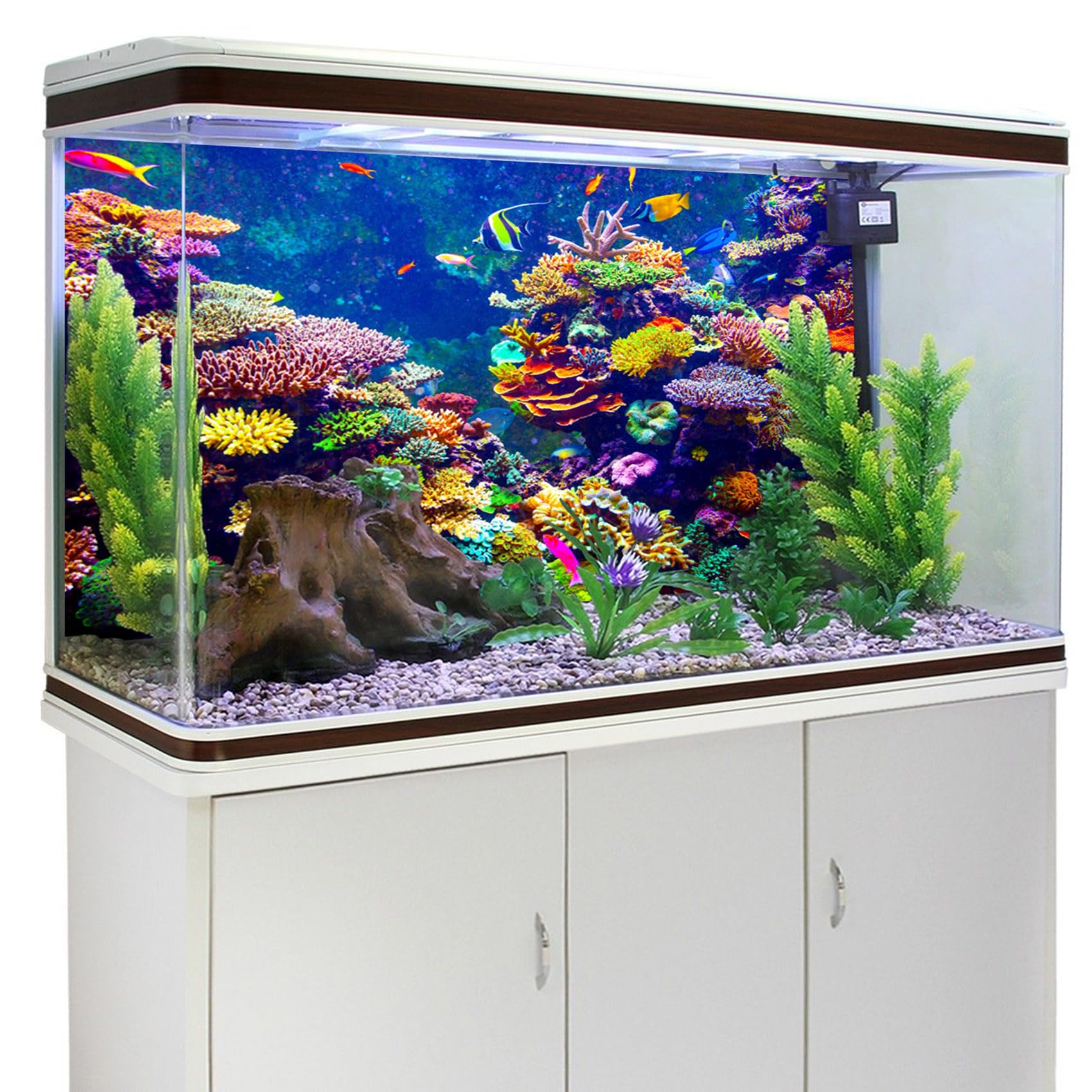 MIRRORANG 91x50cm Aquarium Background Coral Tropical Fishes Underwater World Fish Tank Background Durable Vinyl Background - Image 3