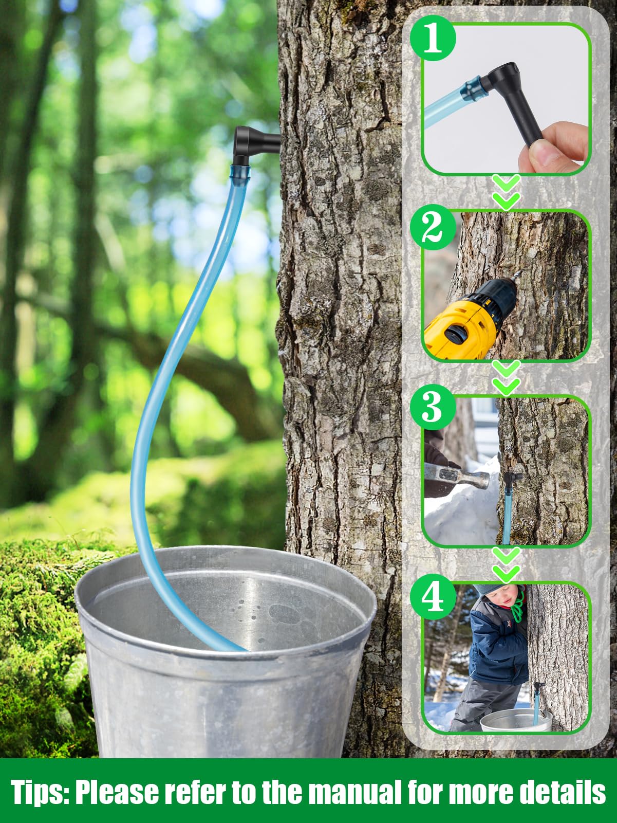 Snapklik.com : 10 Set Maple Syrup Tapping Kit - Reusable 3 Ft Food ...