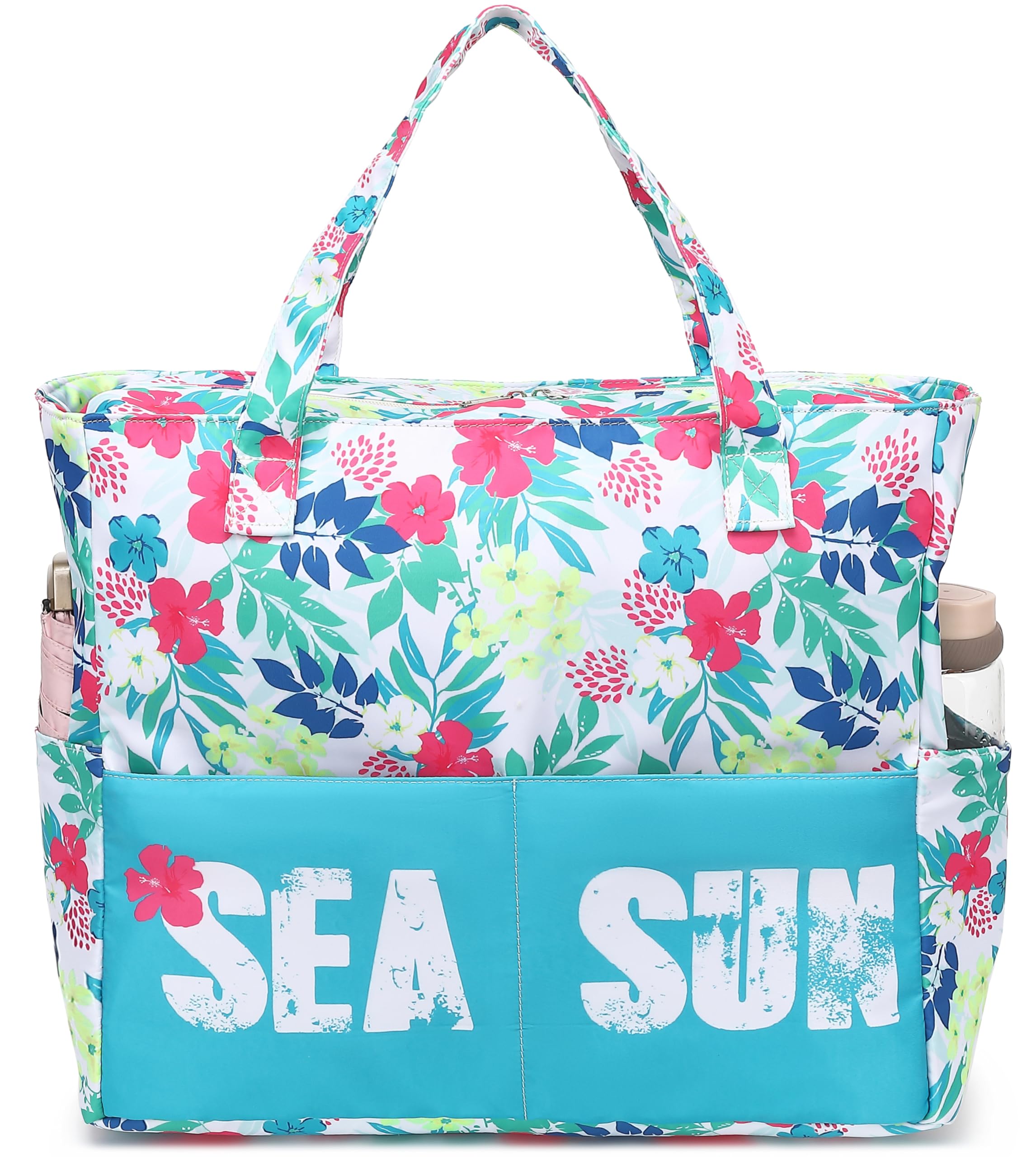 Bolsa de playa impermeable con compartimento húmedo y gran capacidad 8