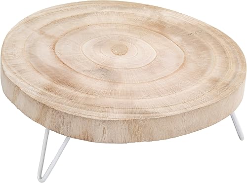 Miniatura 9 de Creative Co-Op Pedestal decorativo de madera de paulownia, negro, 11