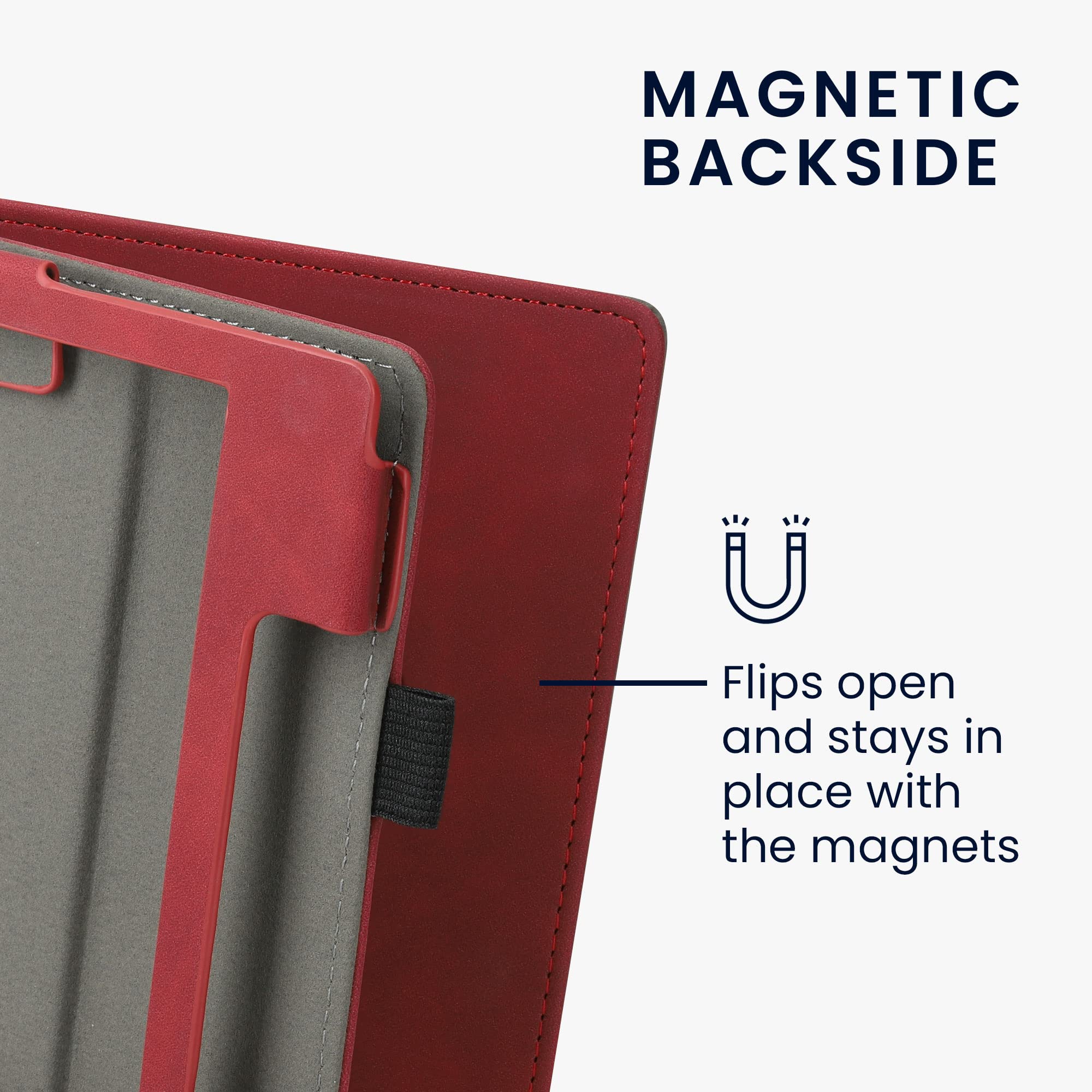 kwmobile Schutzhülle kompatibel mit Amazon Kindle Oasis 10. Generation Flip Hülle - Cover mit Handschlaufe - Herz Brush Dunkelrot