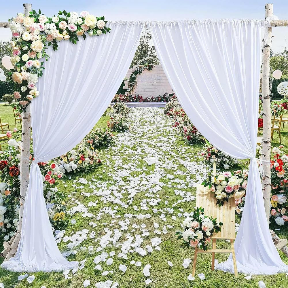 2 szt. szyfonowa zasłona wesele tło baby shower zasłona hotel bankiet bez zmarszczek tło zdjęcie zasłona dekoracja