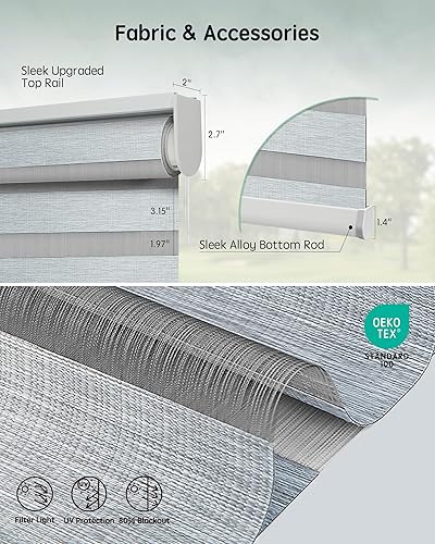 Miniatura 108 de Persianas de cebra motorizadas Yoolax compatibles con Alexa, persianas motorizadas con control remoto, persianas eléctricas inteligentes automáticas