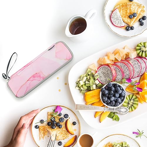 Miniatura 4 de Cosmos Bolsa de transporte portátil reutilizable de viaje, estuche de almacenamiento de cubiertos, organizadores para cuchara de paja, tenedor,