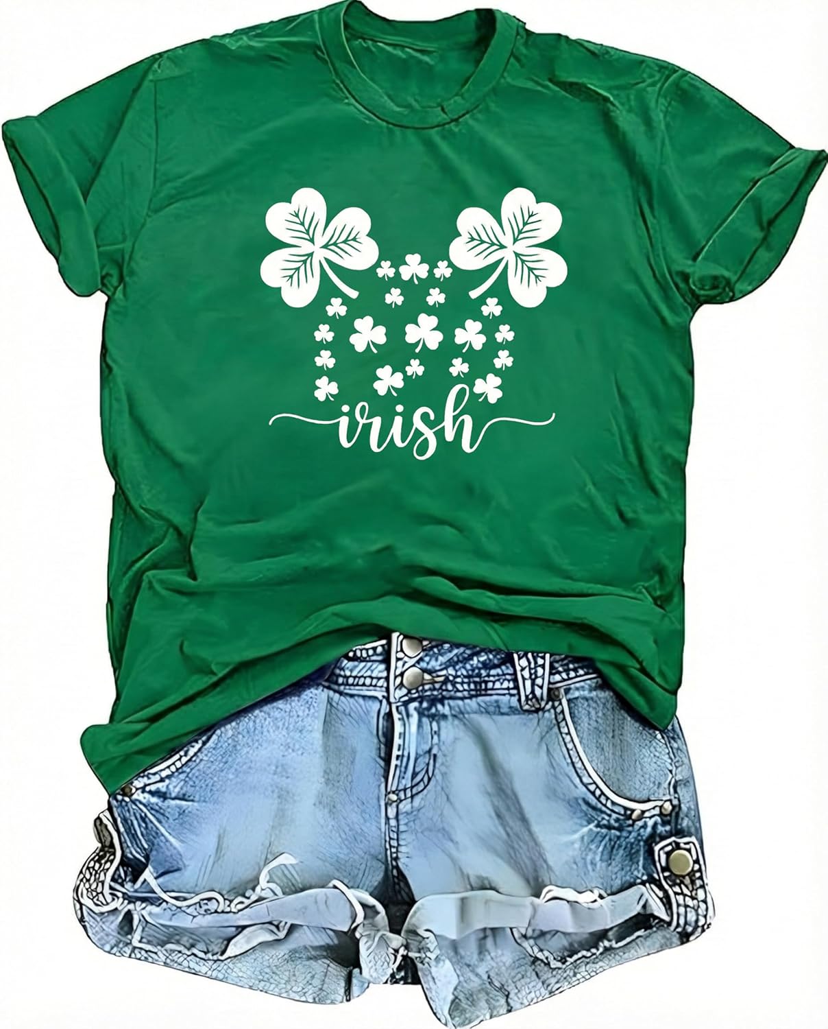 St Patricks Day Shirt Women Lucky Irish Shamrock Tshirt Green Saint Pattys Day Clover Graphic Tee Tops