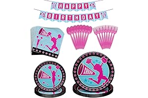 Cheerleading Standard Party Supplies Pack (101 Pieces for 16 Guests)