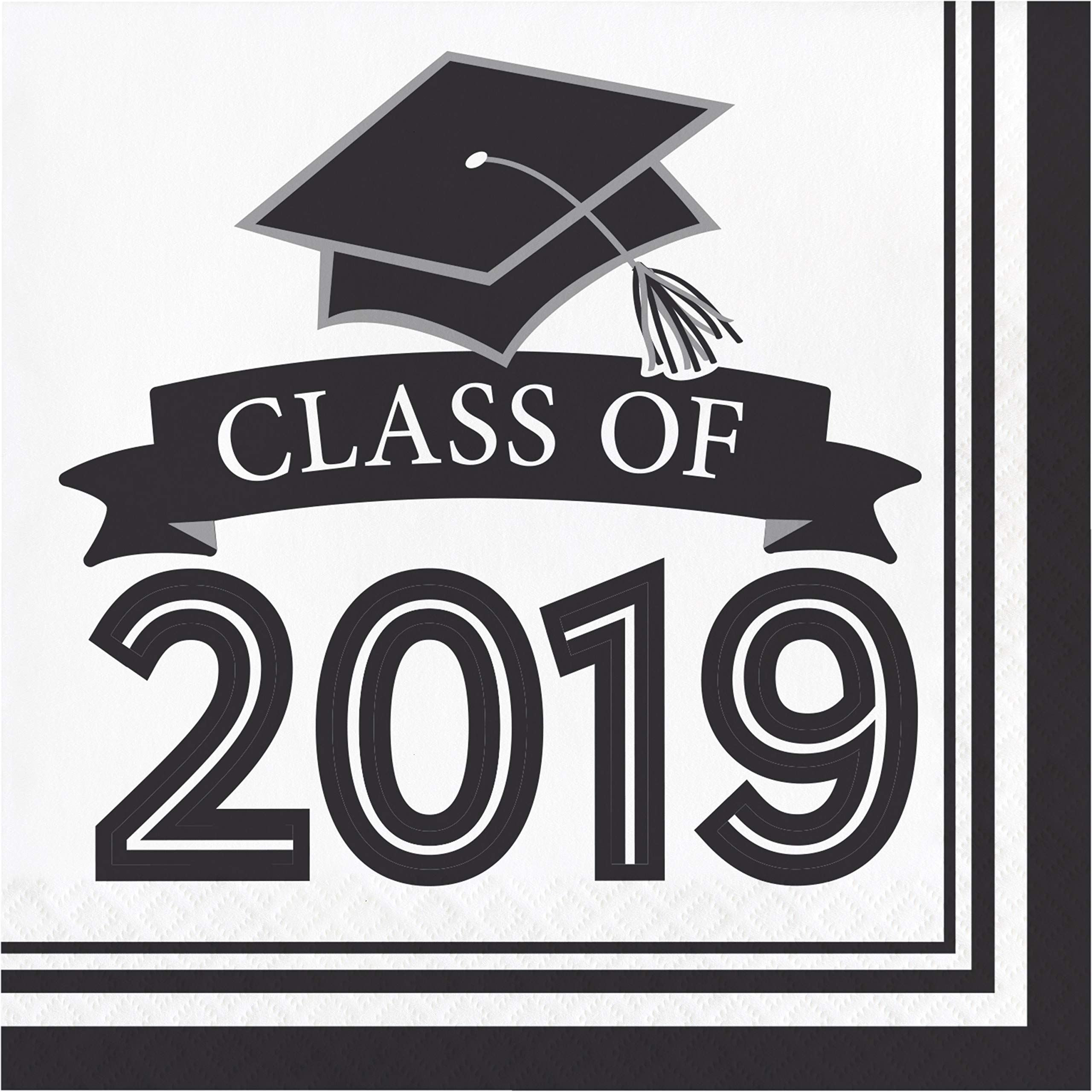 Creative Converting White Class Of 2019 Napkins, 6.5