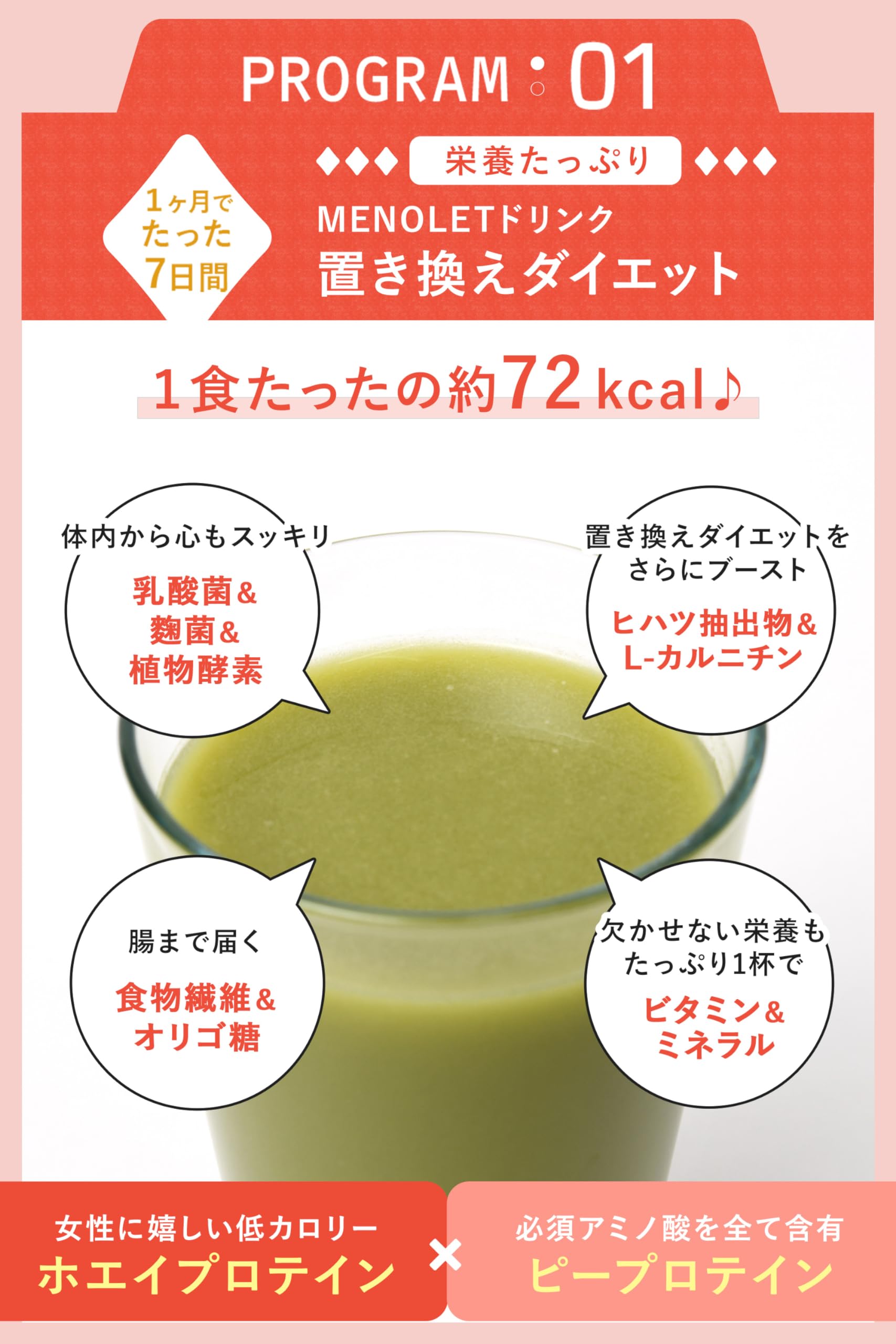 Amazon.co.jp: 【公式】MENOLET メノレット 置き換え ドリンク