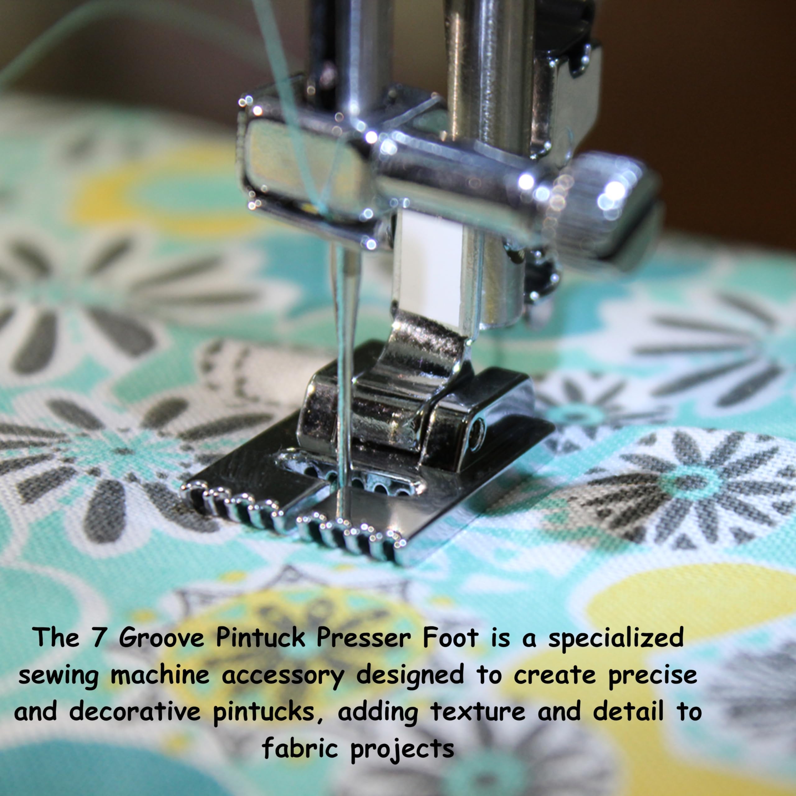Zenith 7 Grooves Pintuck Sewing Machine Presser Foot Fit for Most Low Shank Sewing Machines Steel Nockel Finish — Amazon image 5