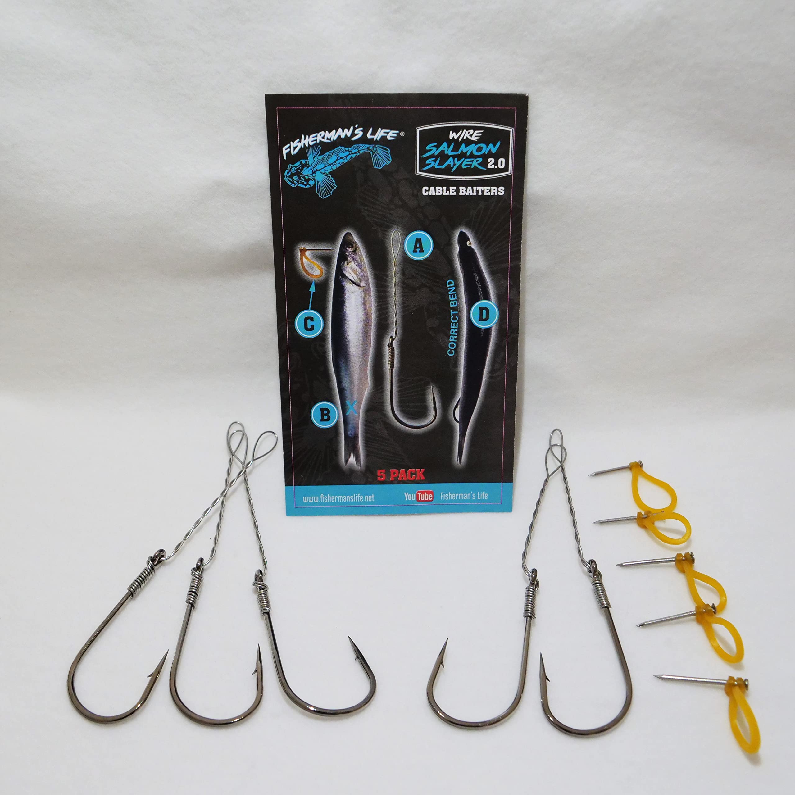 best salmon fishing hooks Amazon.com : Fisherman's Life® Cable Baiters 5/0 Wide Gap Hooks for Salmon  Fishing : Sports & Outdoors