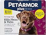 PetArmor Plus Flea and Tick Prevention for Dogs, Dog Flea and Tick Treatment, 6 Doses, Waterproof Topical, Fast Acting, Large Dogs Dogs (45-88 lbs)