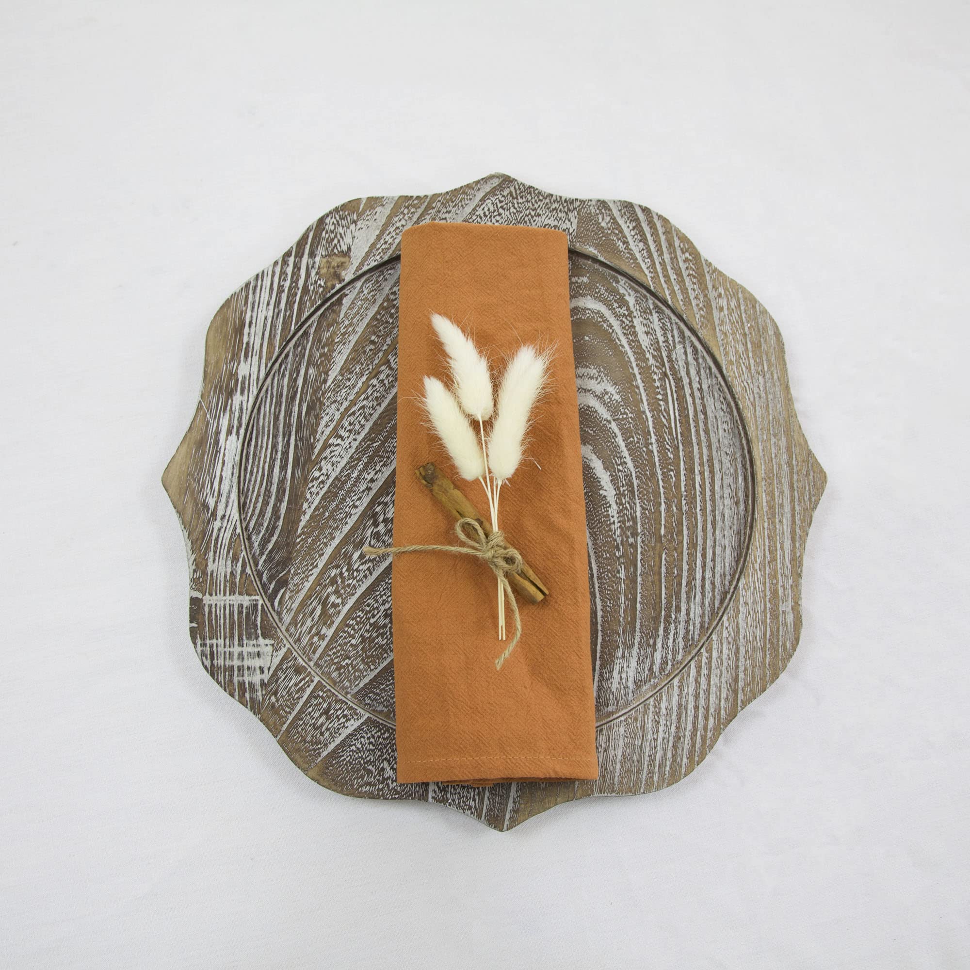 Decor Essentials Terracotta Linen Rustic Napkins Stonewash Tableware Party Wedding Event Table Setting Decorations (Terracotta)