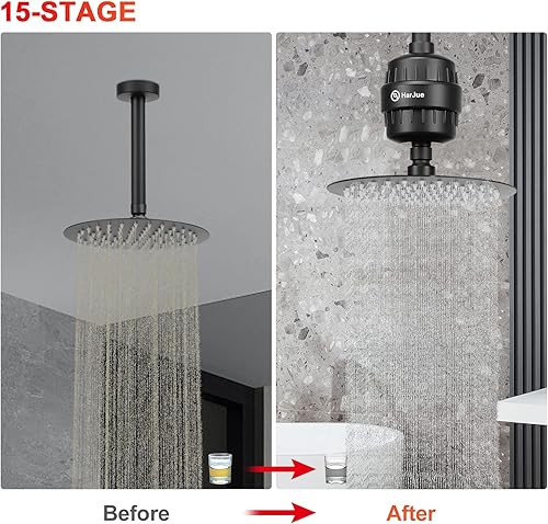 Miniatura 6 de HarJue Cartucho de repuesto de filtro de ducha de 15 etapas, filtro de ducha universal de alto rendimiento para agua dura, elimina cloro y
