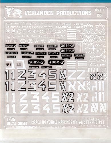 Miniatura 1 de Verlinden VER0155 1:35 Transferencia en seco - Marcado de vehículos israelíes de las FDI No.1 [Accesorio KIT modelo]