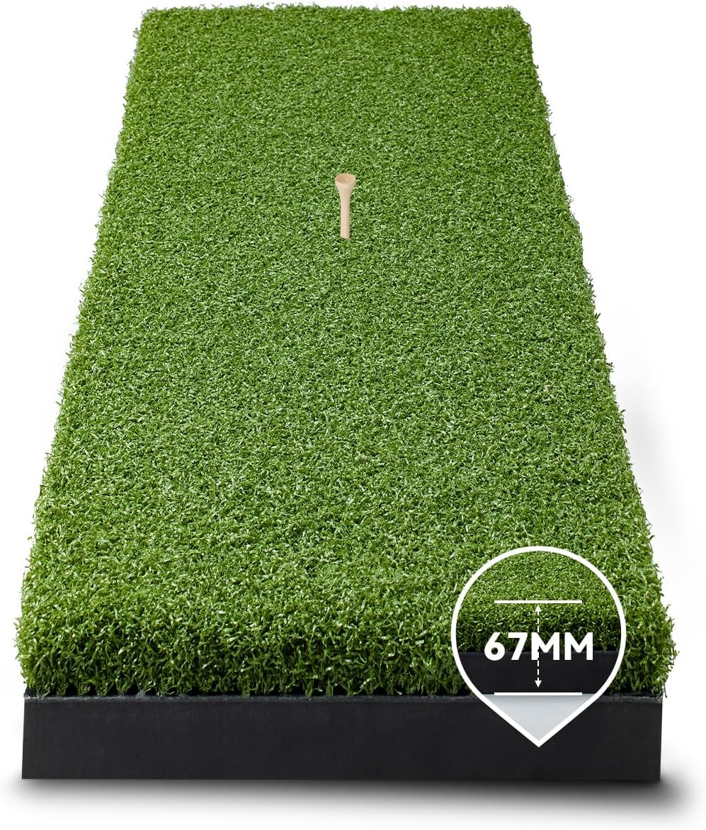 Golf Hitting Strips, Professional Grade Realistic 30″ x 12″ x 67mm Replaceable Golf Hitting Mat, Simulator Putting Driving Training Practice Insert Turf Green Accessories for Indoor/Outdoor