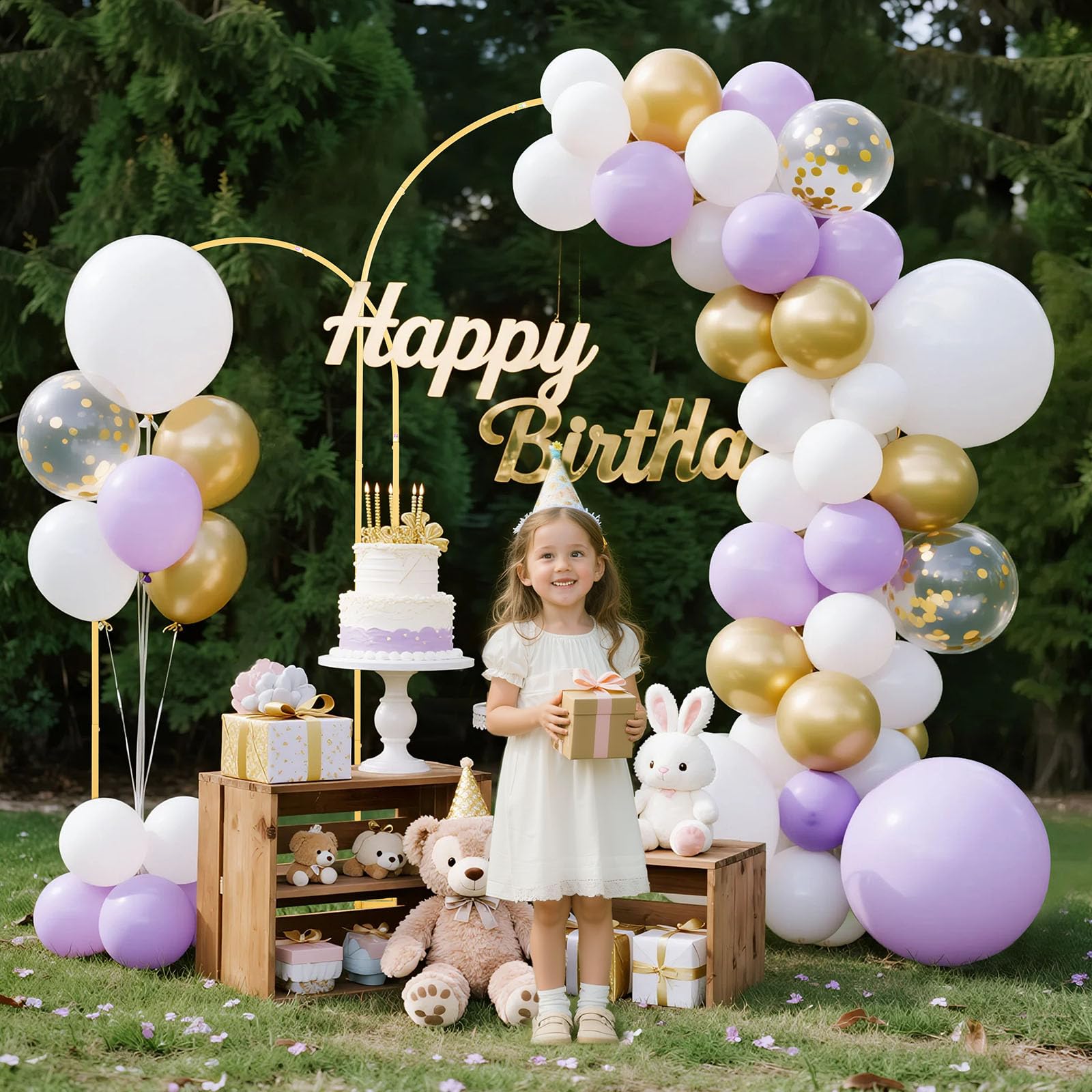 VEVOR Supporto per Fondale ad Arco, Set da 2, 2,2 m e 1,8 m, Struttura Stabile, Facile da Montare, in Metallo Dorato per Decorazioni di Matrimoni, Feste di Compleanno, Lauree, Celebrazioni