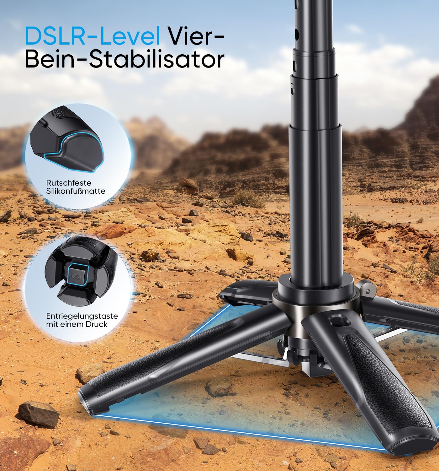 MAGIC JOHN für 36cm Selfie Stick, Selfiestick Klein mit Fülllicht [Nicht magnetisch kompatibel], Bluetooth Handy Stativ mit Abnehmbarer Fernbedienung Kompatibel für iPhone, Samsung und Smartphones