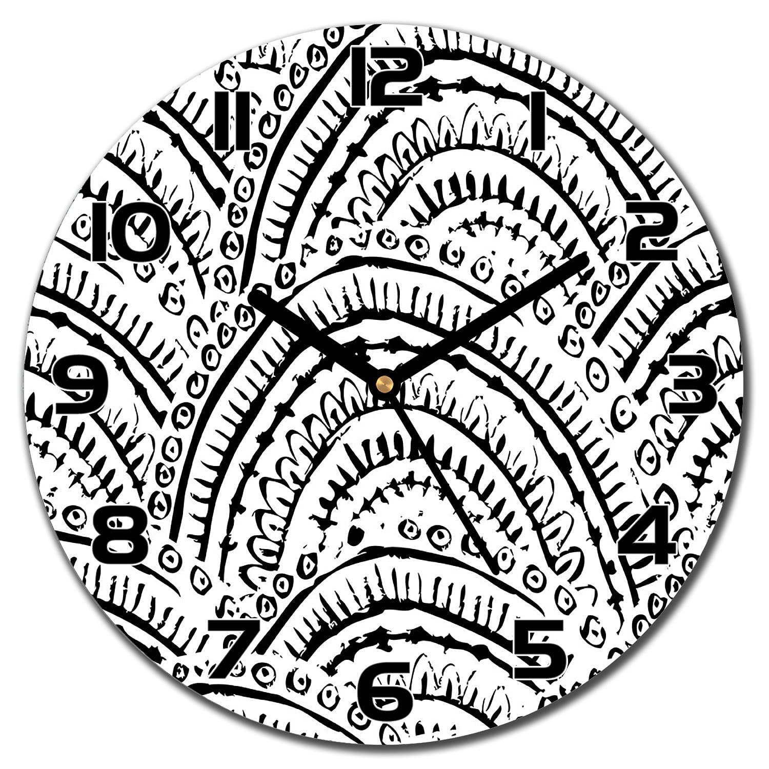 Horloge en verre securite 30cm contemporaine avec des aiguilles noires