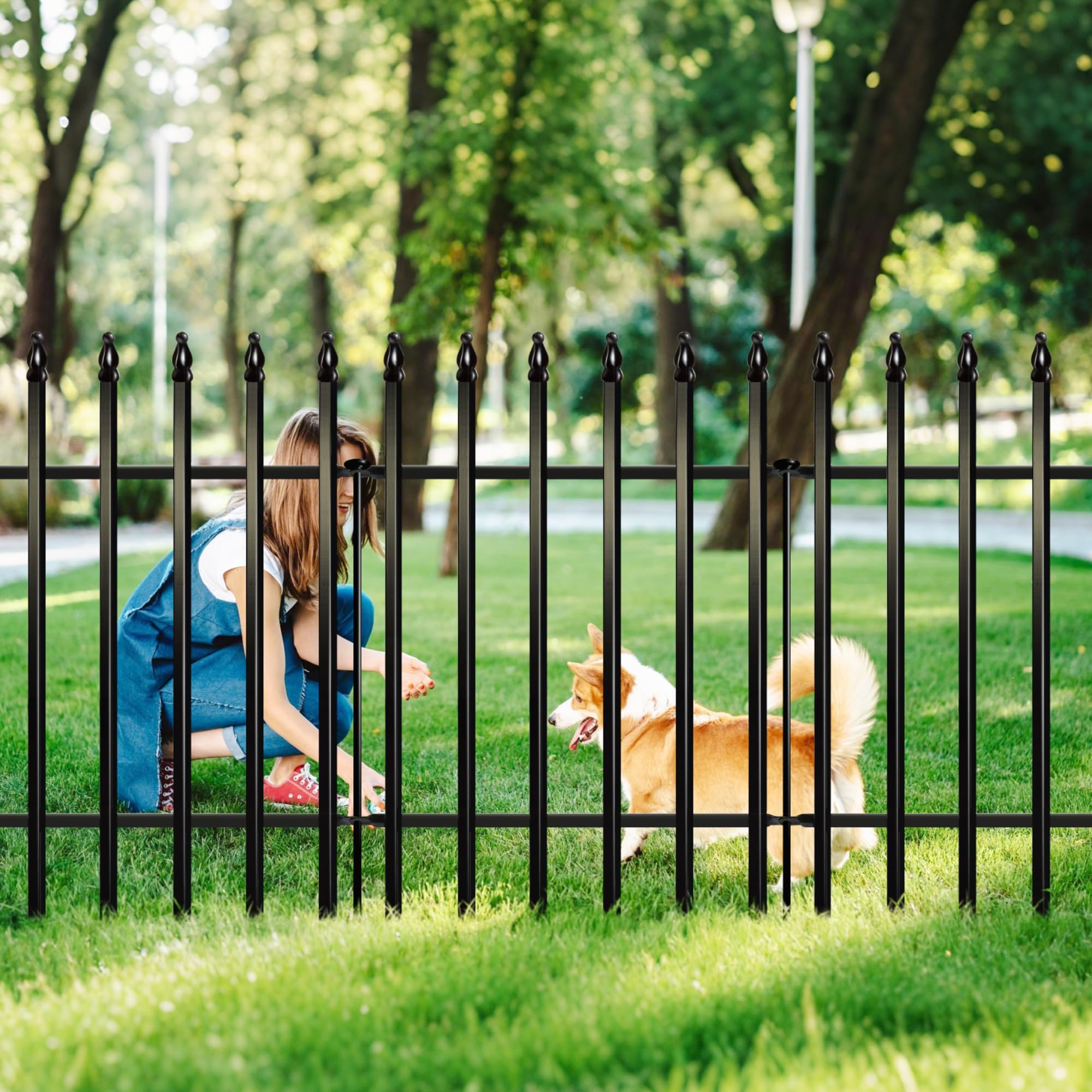 Lot De 10 Clôtures De Jardin Décoratives En Métal - 61 Cm (H) X 3