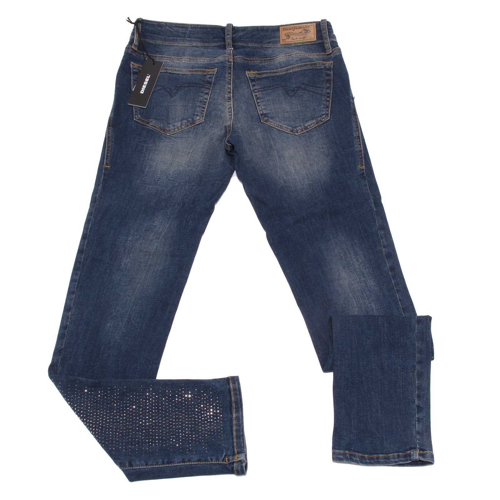 Diesel 7169S Jeans Bimba Girl Blue Stretch Pantalone con Strass Trouser