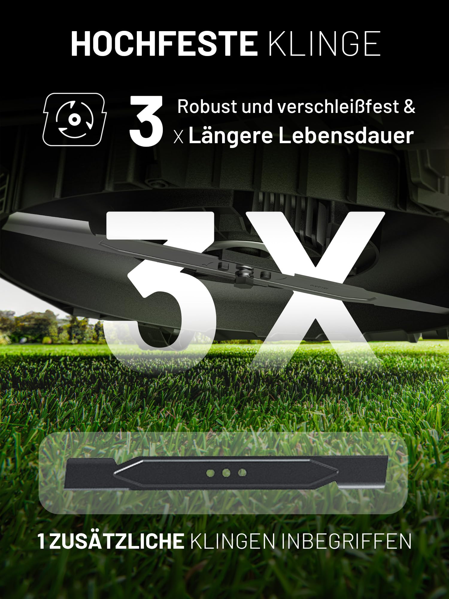 Litheli Akku Rasenmäher mit Akku 5,0Ah, 33cm Schnittbreite, Rasenmäher Elektro Brushless, 25–65 mm, 35L Fangkorb, bis 300 m²