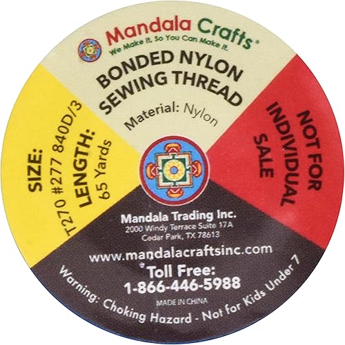 Miniatura 79 de Mandala Crafts Hilos de coser resistentes de nailon consolidado, hilo para tejer jeans de cuero, hilos de tapicería marina al aire libre, Beige