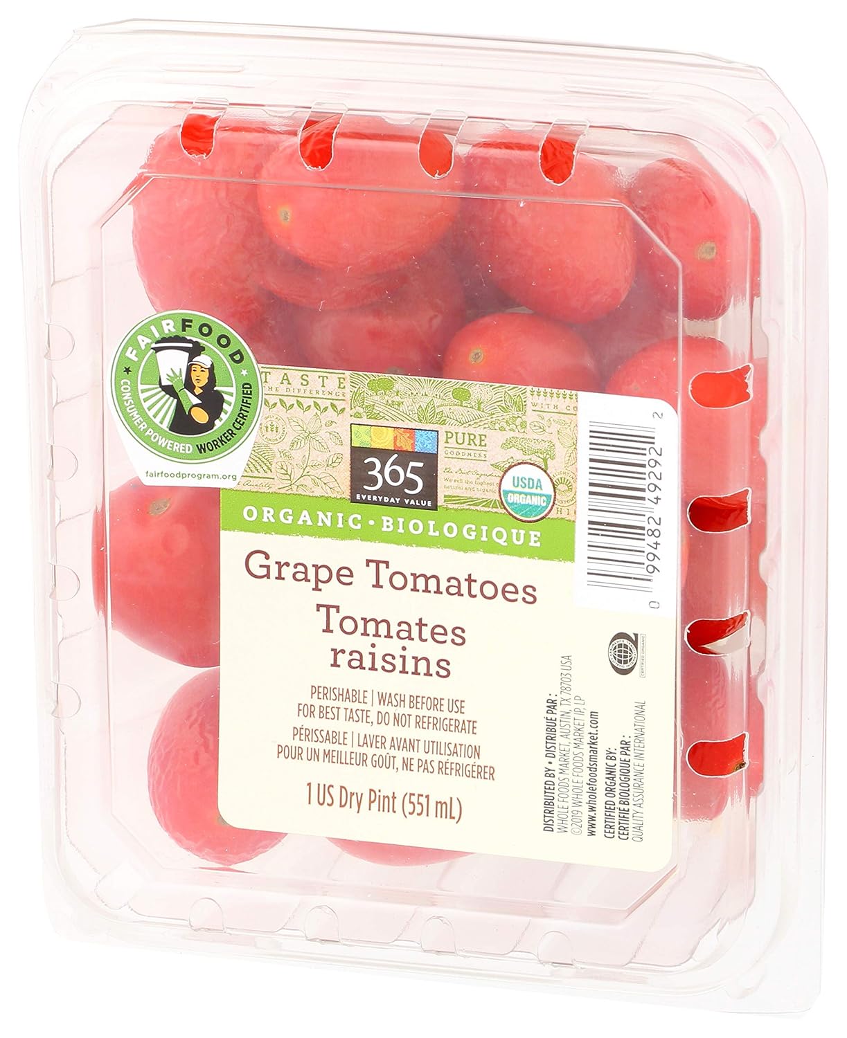 365 Everyday Value, Tomato Grape Pint Organic, 12 Ounce