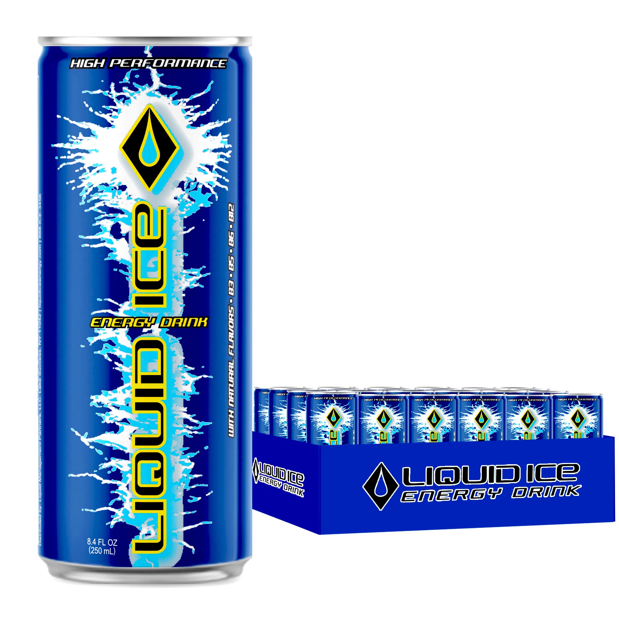 Liquid Ice Energy Drink - Arctic Berry (8.3 Fl Oz, 24 Count)