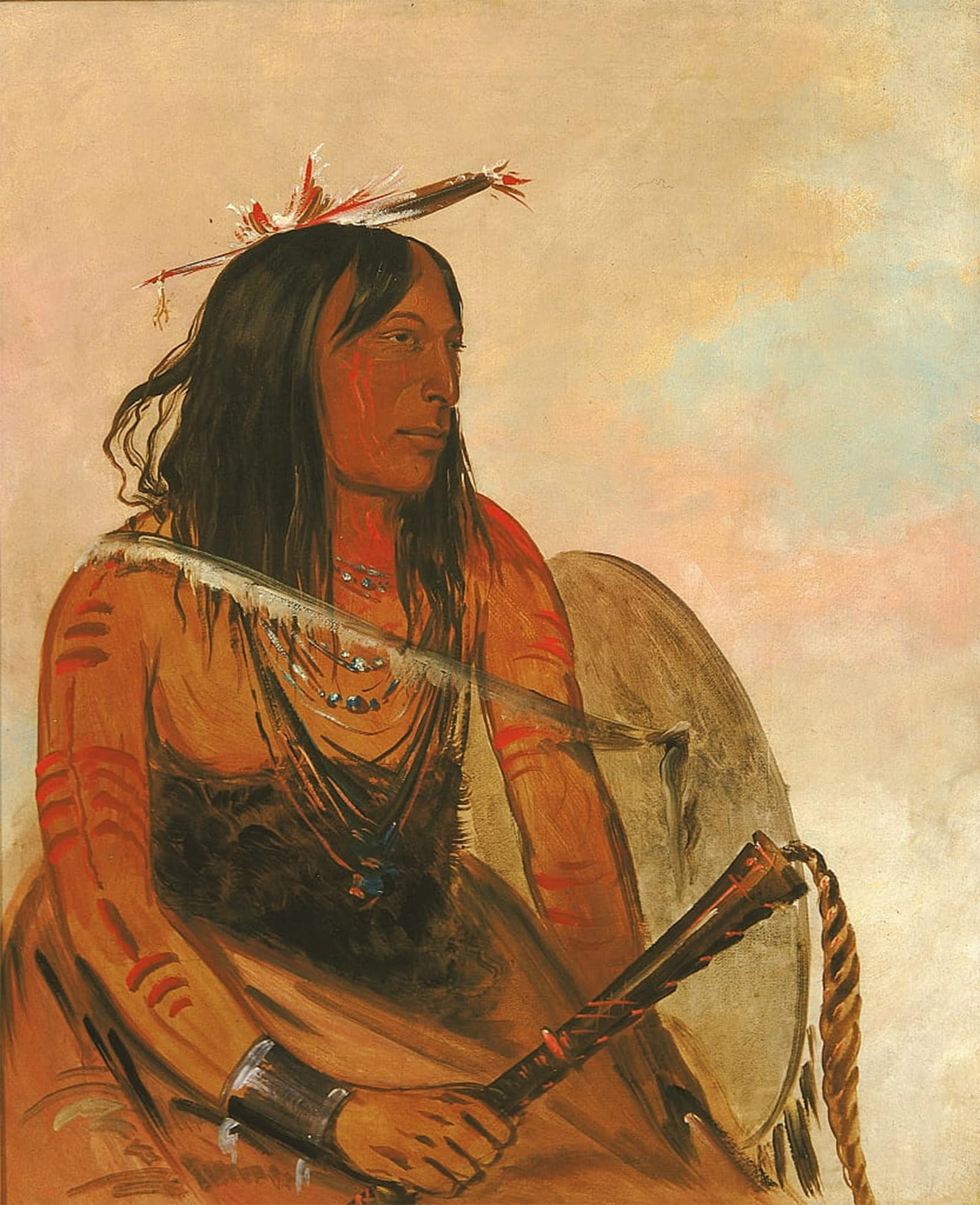 SERENDIPITP Aesthetic Poster Photo Wall Print Retro Picture He Who Carries a Animal a Distinguished Brave by George Catlin Modern Wall Artwork for Home Decor 60x90cm