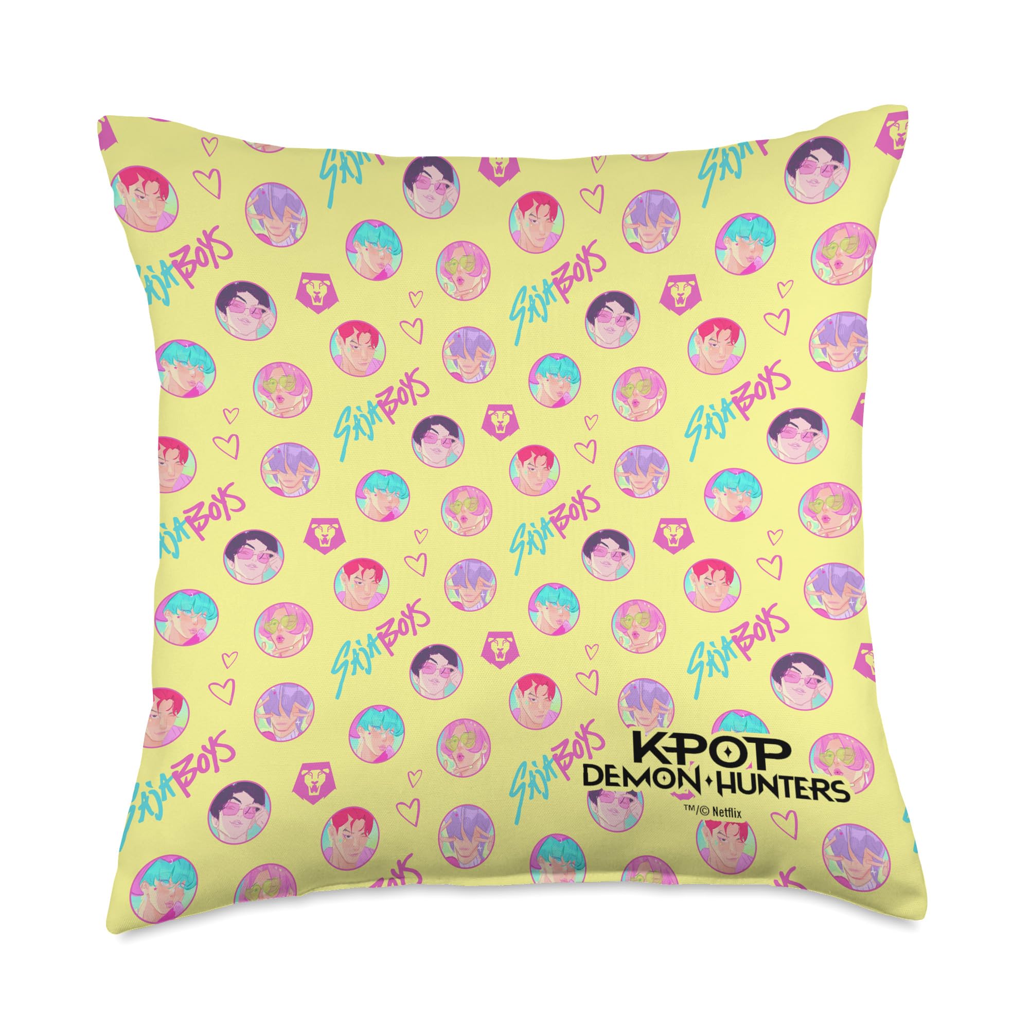 Kpop Demon Hunters Saja Boys Officially Licensed Throw Pillow