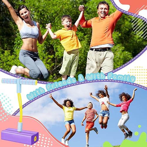 Miniatura 5 de Deekin 5 piezas de espuma Pogo Jumper Stick Pogo Toy San Valentín regalo de espuma Bungee Jumper a granel hace sonidos chirriantes para adolescentes