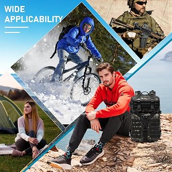 GKXLH Tactical Backpack - 45L Military Tactical Backpack for Men Women, 900D Oxford Fabric Tactical Army Bug Out Bag Rucksack Daypack, Tactical Bag for Hiking, Fishing, Camping