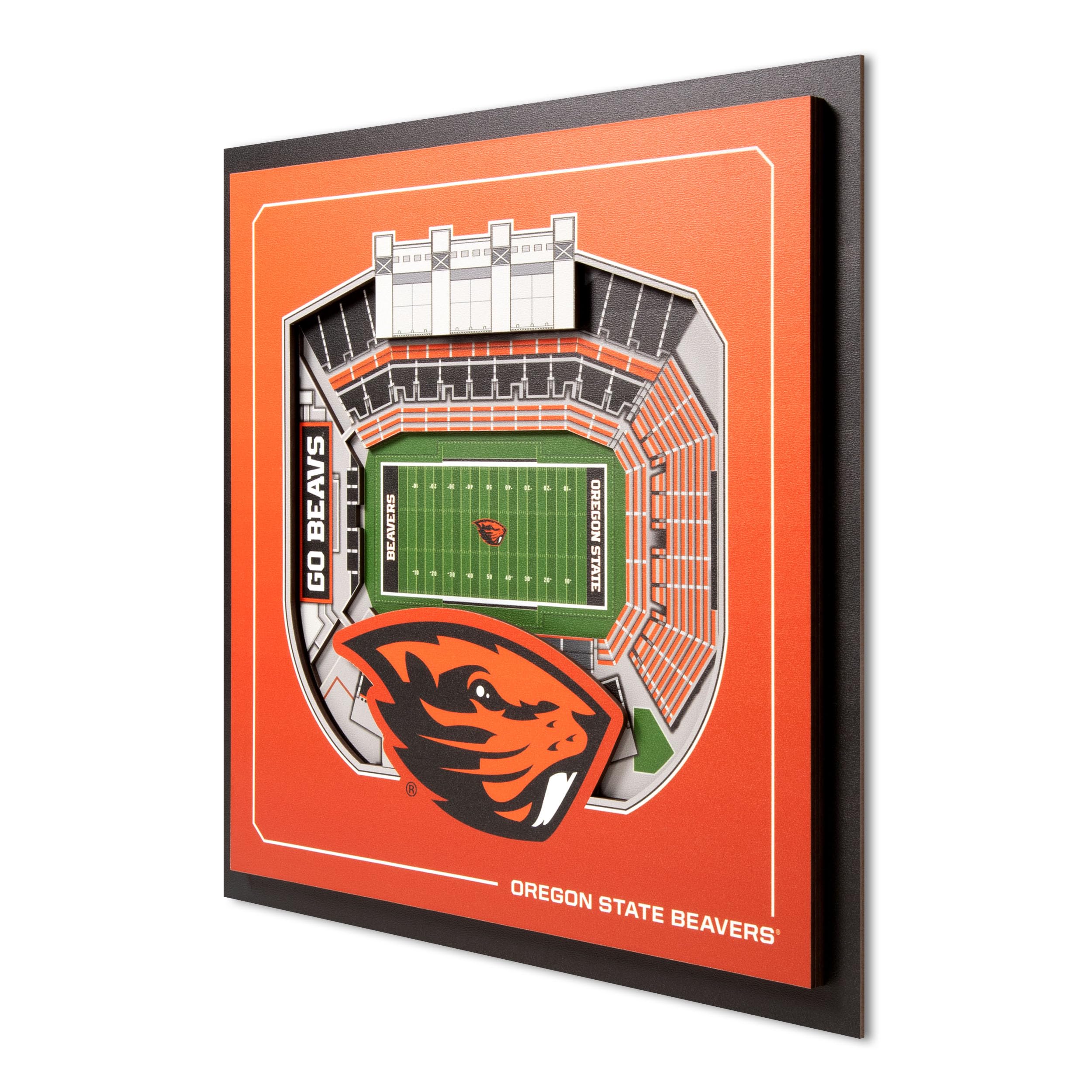 YouTheFan Officially-licensed NCAA Stadium Series 3D Wall Art - multi-layer team stadium replica, detailed sports fan gift, indoor decor