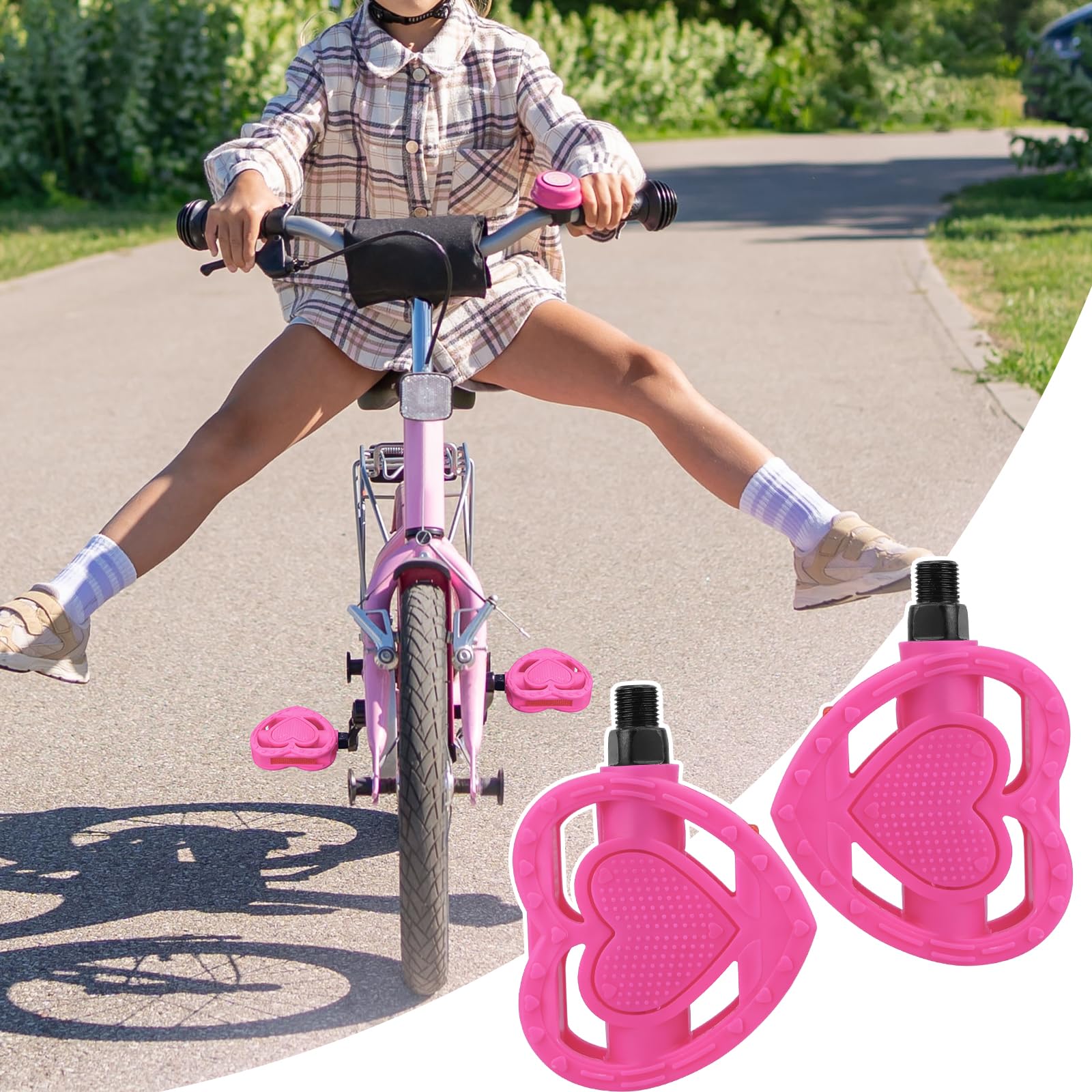 Amazon | MAKELEN ハート型 滑り止め プラスチック 自転車ペダル 子供