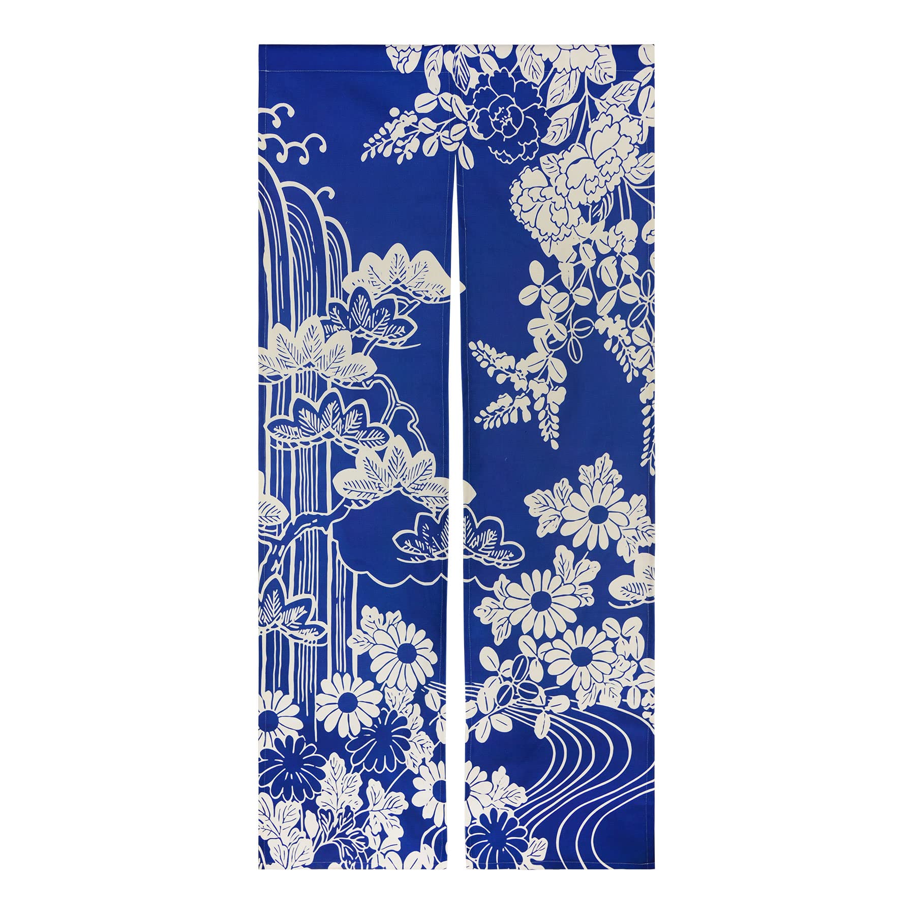 LIGICKY Noren Rideau de porte japonais otif lapin sous la lune Bleu 84