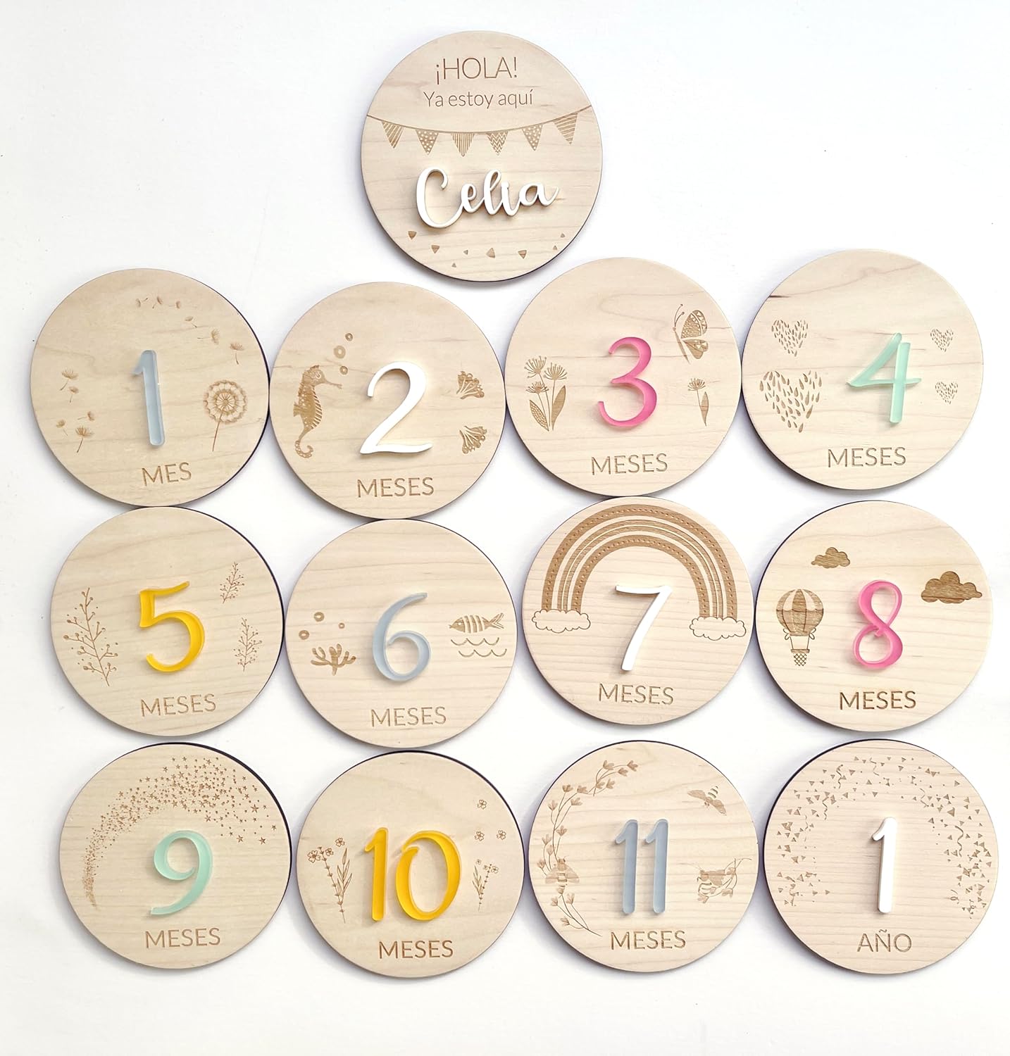 Qukimax® - Cumplemes personalizado de madera natural. En castellano, català, valencià, galego... Placas cumple mes, regalo bebé, recién nacido. Qukimax® - Cumplemes personalizado de madera natural. En castellano, català, valencià, galego... Placas cumple mes, regalo bebé, recién nacido.