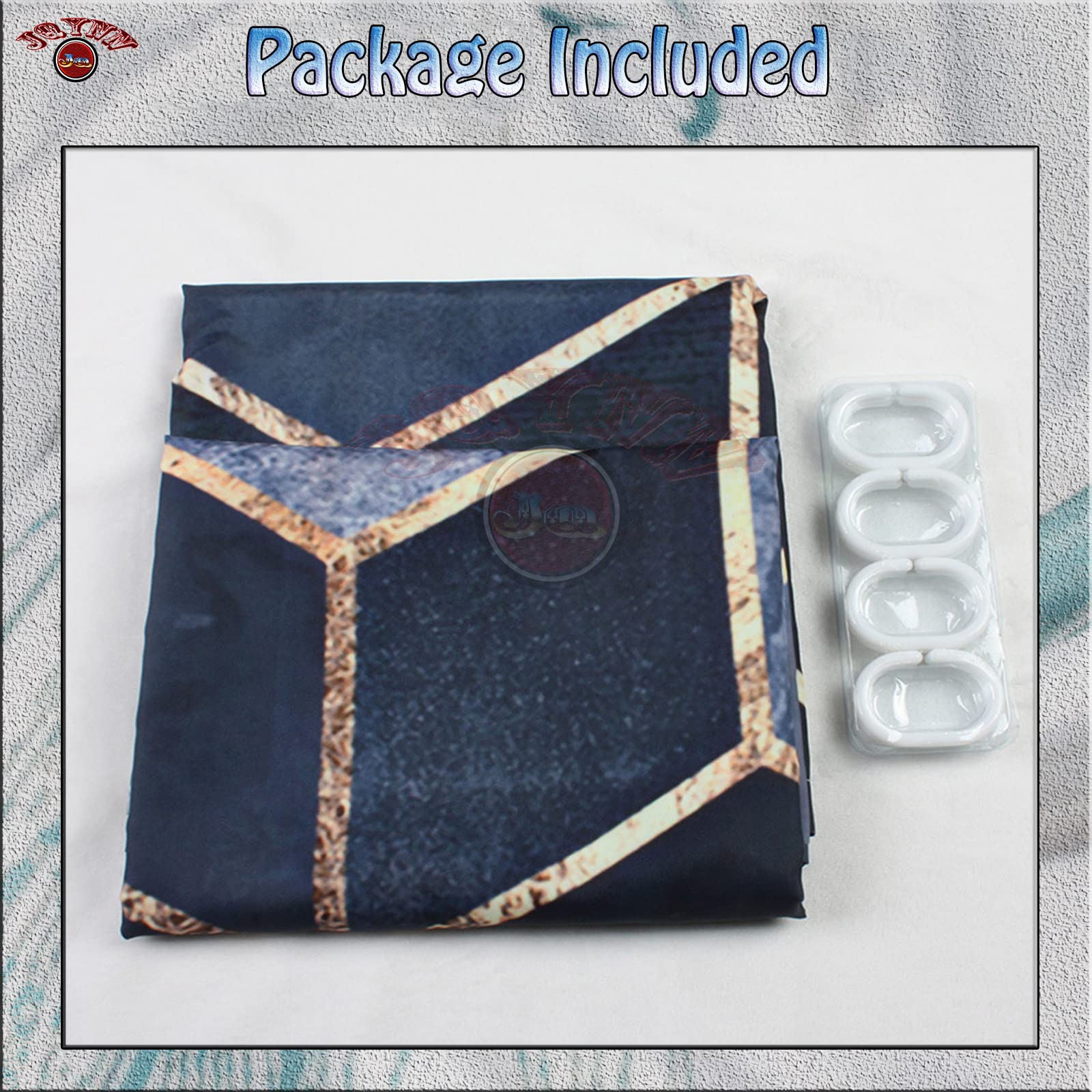 Duschvorhang für Eckdusche und Kleine Badewanne, Bad vorhang aus Polyester Stoff Schimmelresistent Wasserabweisend und Waschbar, Hirsch Schatten， 240x180cm mit Duschvorhangringen Shower Curtains