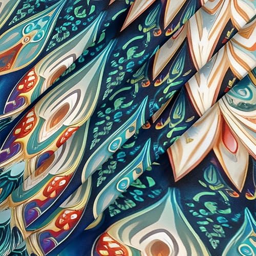 Miniatura 289 de Mantel redondo ajustado con diseño de mandala de flores, mantel circular bohemio y colorido con borde elástico, impermeable, lavable, de poliéster